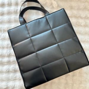 Black Zara Quilted Tote Bag